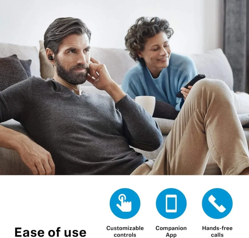 Sennheiser TV Clear Set 2 Earbuds - Wireless Television Earphones with Passive Noise Cancellation and Bluetooth - Hearing Device for Enhanced TV Listening - Black - Imagem 3