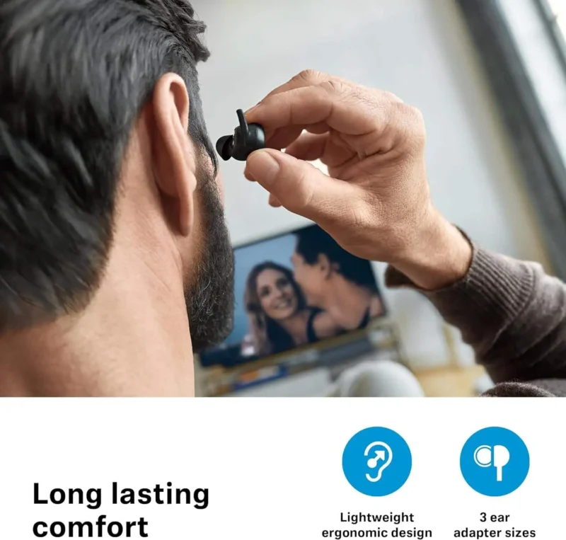 Sennheiser TV Clear Set 2 Earbuds - Wireless Television Earphones with Passive Noise Cancellation and Bluetooth - Hearing Device for Enhanced TV Listening - Black - Imagem 4