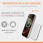 Power Bank 10.000 mAh, Carregador Portátil Turbo por Indução Carregamento Rápido Compatível com Iphone, Bateria Externa Compacta Magnética Premium Peining - Imagem 2
