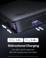 Carregador Portátil Baseus Digital Display Power Bank carregamento rápido 15W/20W/22.5W (Branco 22.5W, Milliamp Hours, 10000) - Imagem 13