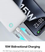 Carregador Portátil Baseus Digital Display Power Bank carregamento rápido 15W/20W/22.5W (Branco 22.5W, Milliamp Hours, 10000) - Imagem 26