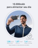 Anker MagGo Power Bank, Bateria Magnética Ultra Fina de 10.000mAh, Certificação Qi2, Portátil, Carregador MagSafe Compatível de 15W Ultra Rápido, Design Ergonômico, para iPhone 12-iPhone 17, Preto - Imagem 5