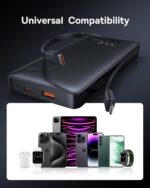 Carregador Portátil Baseus Digital Display Power Bank carregamento rápido 15W/20W/22.5W (Branco 22.5W, Milliamp Hours, 10000) - Imagem 12