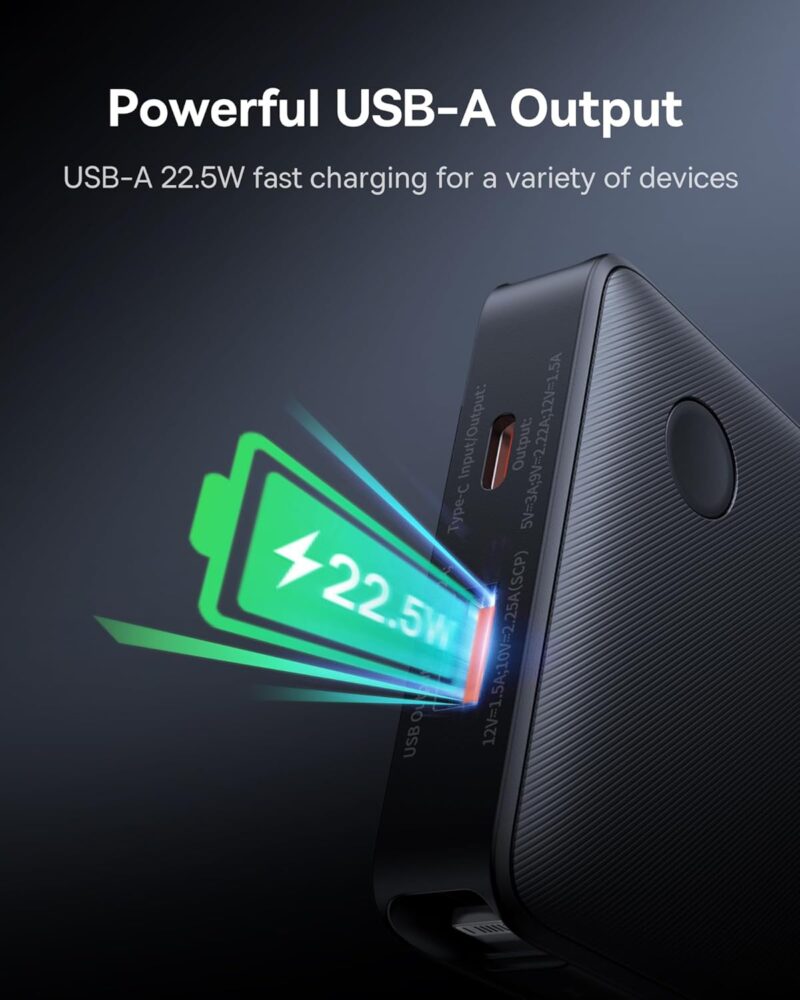 Carregador Portátil Baseus Digital Display Power Bank carregamento rápido 15W/20W/22.5W (Branco 22.5W, Milliamp Hours, 10000) - Imagem 9
