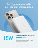 Anker MagGo Power Bank, Bateria Magnética Ultra Fina de 10.000mAh, Certificação Qi2, Portátil, Carregador MagSafe Compatível de 15W Ultra Rápido, Design Ergonômico, para iPhone 12-iPhone 17, Preto - Imagem 10