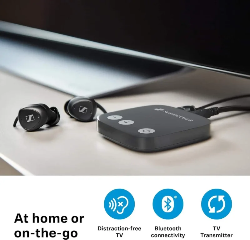 Sennheiser TV Clear Set 2 Earbuds - Wireless Television Earphones with Passive Noise Cancellation and Bluetooth - Hearing Device for Enhanced TV Listening - Black - Imagem 6
