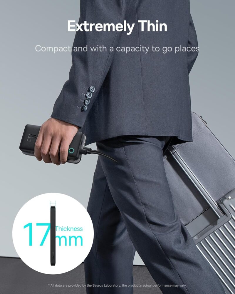 Carregador Portátil Baseus Digital Display Power Bank carregamento rápido 15W/20W/22.5W (Branco 22.5W, Milliamp Hours, 10000) - Imagem 21