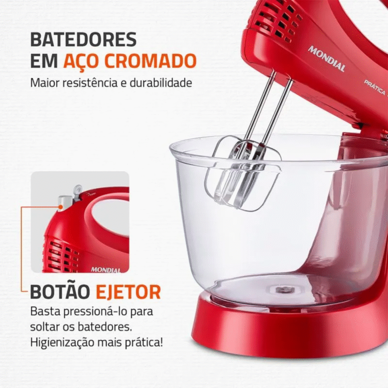 Batedeira Mondial 3 velocidades 400W B-45-R - Imagem 3
