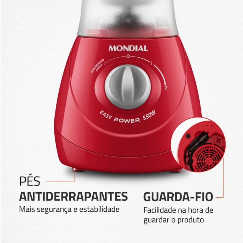 Liquidificador Mondial Easy Power L-550 2 Velocidades 550W - Imagem 11