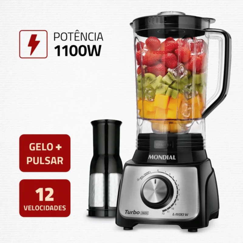 Liquidificador Mondial L-1100-BI 12 Velocidades 1100W - Imagem 7