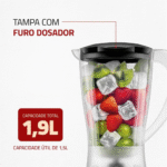 Liquidificador Mondial Easy Power L-550 2 Velocidades 550W - Imagem 8