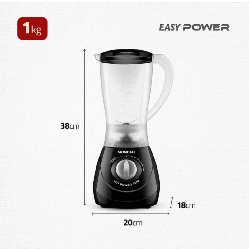 Liquidificador Mondial Easy Power L-550 2 Velocidades 550W - Imagem 9