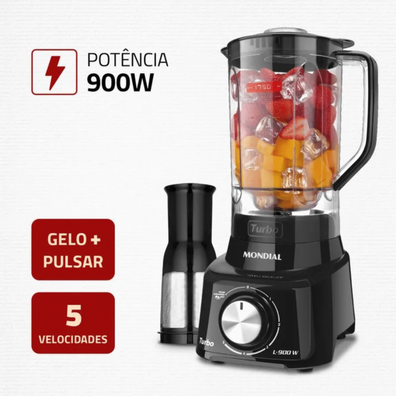 Liquidificador Mondial L-900-FB 5 Velocidades 900W - Imagem 7