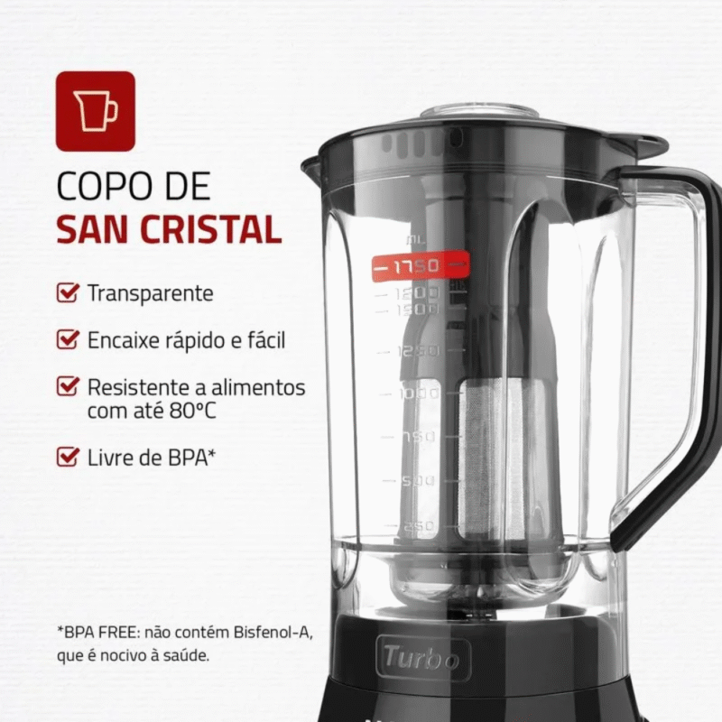 Liquidificador Mondial L-900-FB 5 Velocidades 900W - Imagem 6