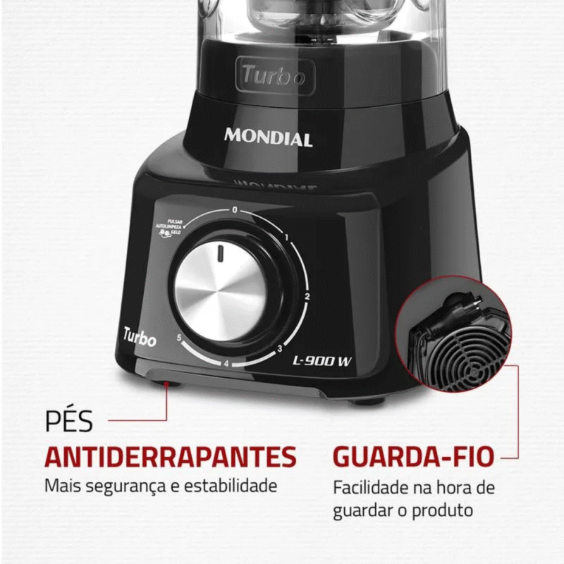 Liquidificador Mondial L-900-FB 5 Velocidades 900W - Imagem 2