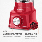 Liquidificador Mondial Turbo L-900 FR Copo Com Filtro 05 Velocidades 900W - Imagem 2