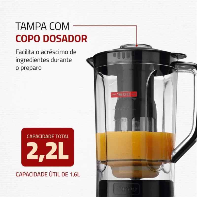 Liquidificador Mondial Turbo Power L-99-FB 3 Velocidades 550W - Imagem 4