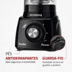 Liquidificador Mondial Turbo Power L-99-FB 3 Velocidades 550W - Imagem 2