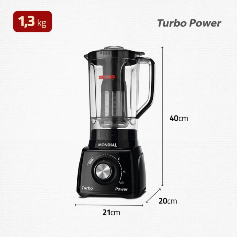 Liquidificador Mondial Turbo Power L-99-FB 3 Velocidades 550W - Imagem 8
