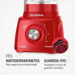 Liquidificador Mondial Turbo Power L-99-FR 3 Velocidades 550W - Imagem 2