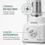 Liquidificador Mondial Turbo Power L-99 WG com Filtro 3 Velocidades 550W - Imagem 7