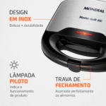 Sanduicheira/Grill Mondial S-20 750W - Imagem 3