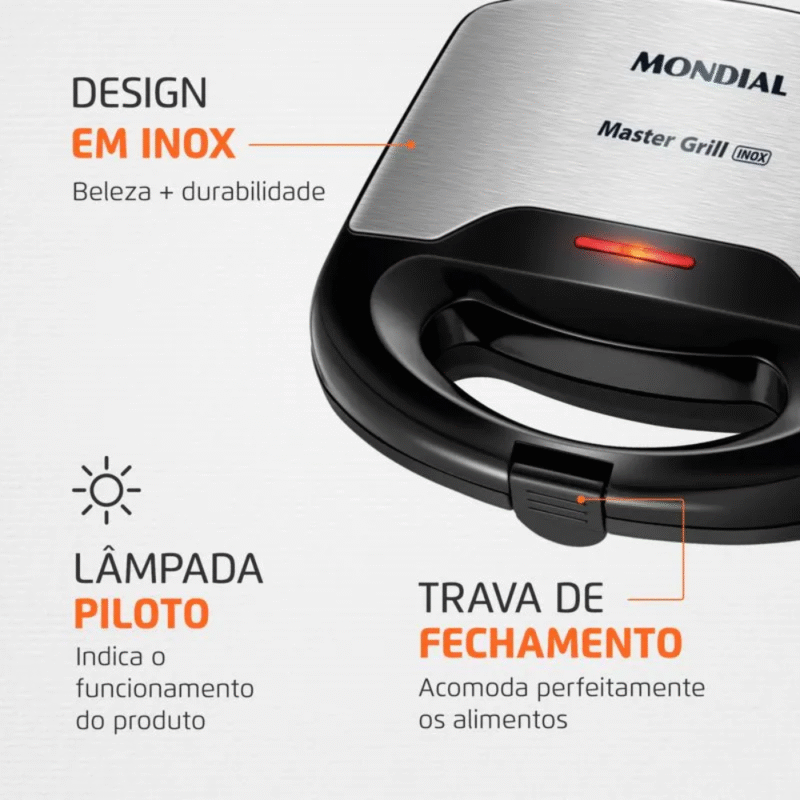 Sanduicheira/Grill Mondial S-20 750W - Imagem 3
