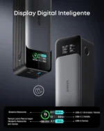 Anker 737 Gen 2 Power Bank, 24000mAh, Carregador Portátil para Laptop, 3-Portas 140W, Display Digital Inteligente, Compatível com iPhone, Vision Pro, Samsung, MacBook, Dell, AirPods e muito mais,Preto - Imagem 3