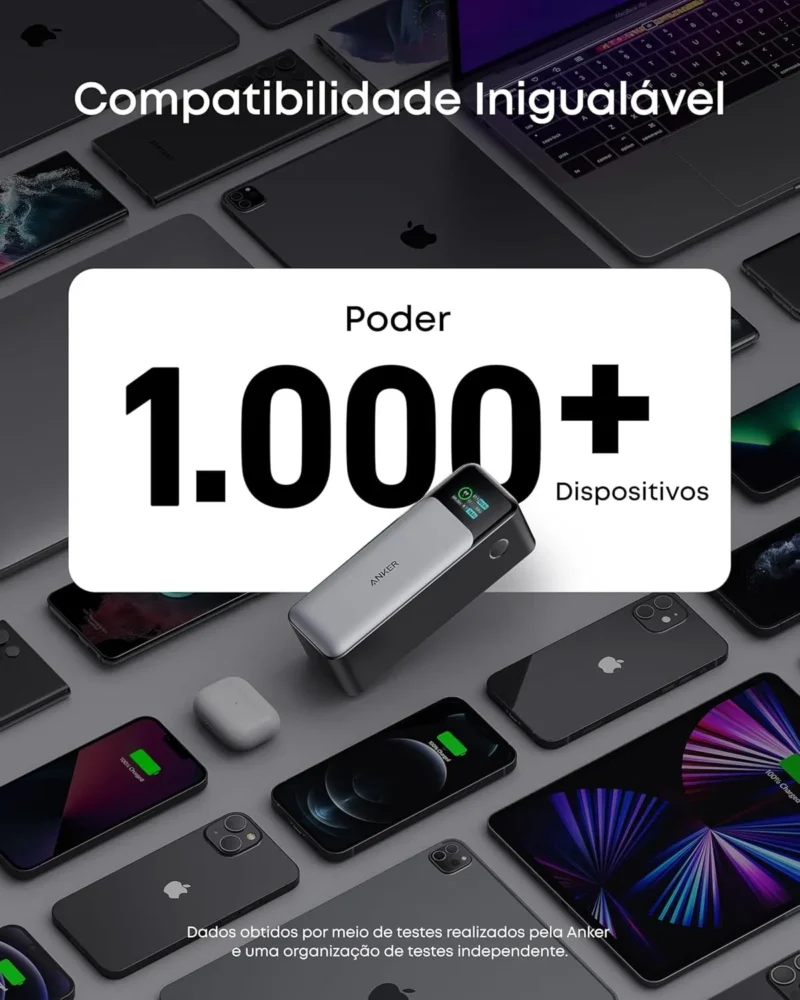 Anker 737 Gen 2 Power Bank, 24000mAh, Carregador Portátil para Laptop, 3-Portas 140W, Display Digital Inteligente, Compatível com iPhone, Vision Pro, Samsung, MacBook, Dell, AirPods e muito mais,Preto - Imagem 2