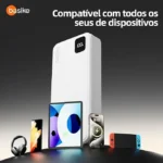 Basike Power Bank, Carregador Portátil Universal 20000mAh, USB-A(até 22.5W)+USB-C(até PD20W), com 2 Cabos Integrados (USB-C, Lightning) Carregamento Rápido, Led Indicador de Bateria (Preto) - Imagem 21