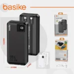 Basike Power Bank, Carregador Portátil Universal 20000mAh, USB-A(até 22.5W)+USB-C(até PD20W), com 2 Cabos Integrados (USB-C, Lightning) Carregamento Rápido, Led Indicador de Bateria (Preto) - Imagem 13