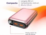 Geonav Power Bank, Carregador Portátil Universal 20.000mAh, USB-A (até 18W) + USB-C (até 20W), Compacto, Carregamento Rápido, Pass Through, Led Indicador de Bateria, PB20K20WSG, Cinza espacial - Imagem 6