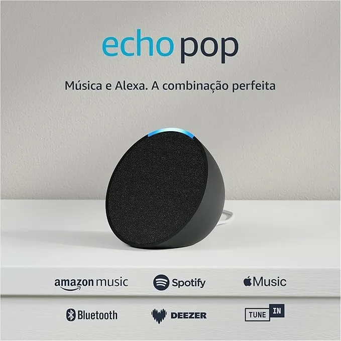 imgi_30_8120tVg3AcL._AC_SX679_ Echo Pop (Geração mais recente) | Smart speaker compacto com som envolvente e Alexa | Cor Preta - Imagem 1