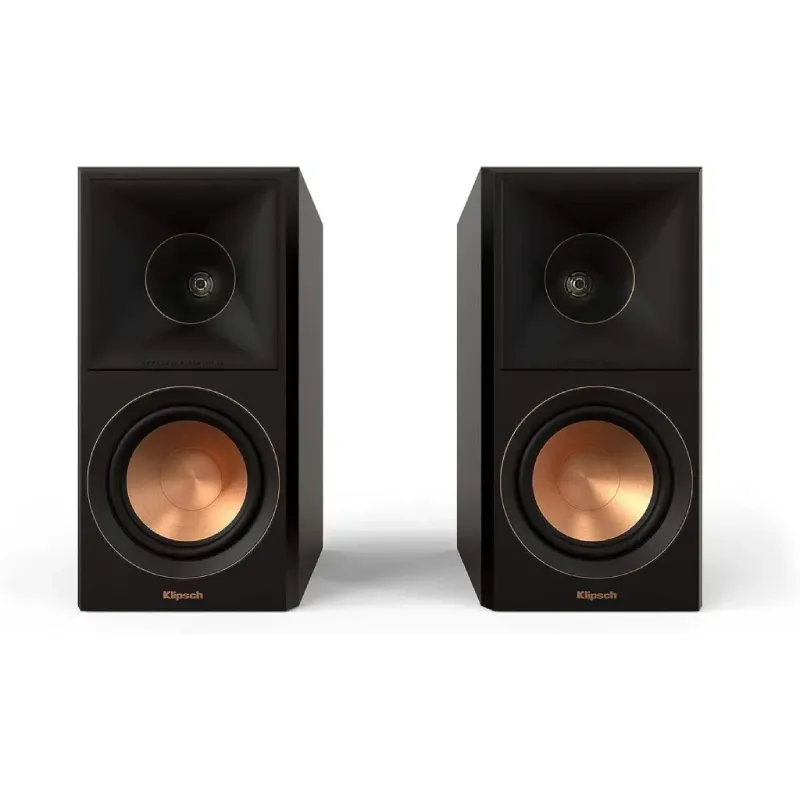 wp2 Klipsch Reference Premiere RP-500M II Bookshelf Speaker Pair with Larger 90° x 90° Hybrid Tractrix® Horn, 1” Tweeter, 5.25” Cerametallic Woofers for Room-Filling Home Theater Sound in Walnut - Imagem 1